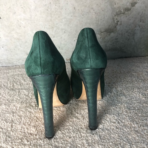 Brian Atwood Green Suede Heels - Picture 5 of 7